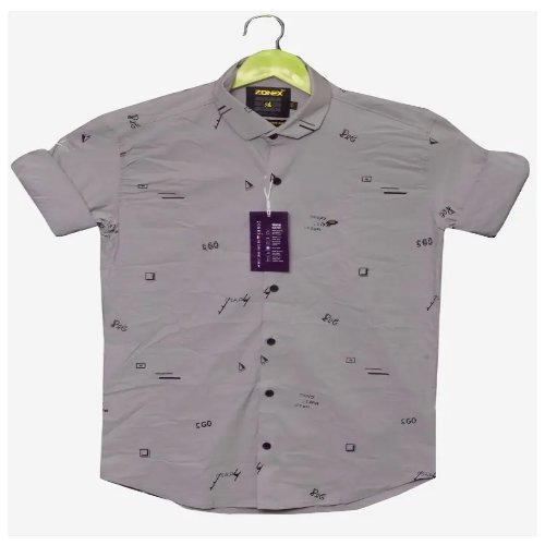 Grey Mens  Solid Regular Fit Casual Shirt