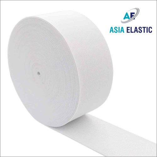 C30 Elastic Tape - Polyester, 30m Length | White Color, High Stretch-ability, Smooth Texture, Durable Performance