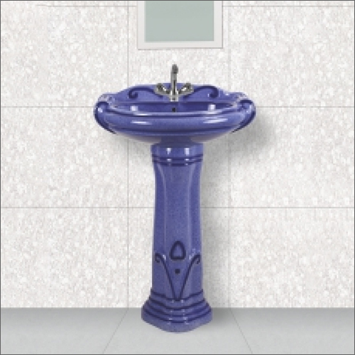 Wash Basin With Pedestal - 575x425mm | Customizable Designs, Freestanding Structure, Durable Support