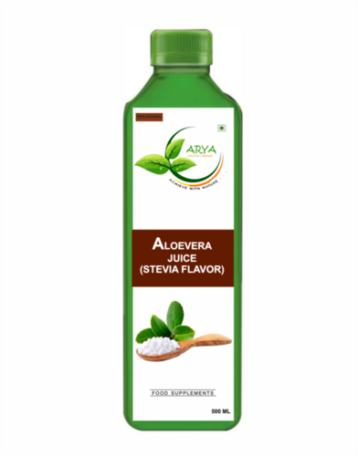Aloe Vera Juice With Stevia - Liquid Form 500ml & 1000ml | Translucent Gel Rich in Antioxidants, Bitter Taste, 24 Months Shelf Life