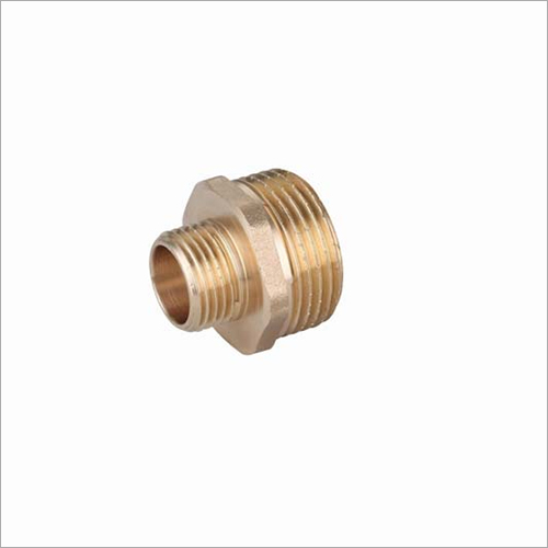 Brass Hex Nipple - Polished Finish, Golden Color , Ideal for Automotive and Industrial Applications