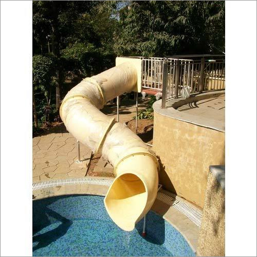 Tunnel Pool Slide - Plastic, Customized Size | Amusement Park Feature, Durable Fibre Construction