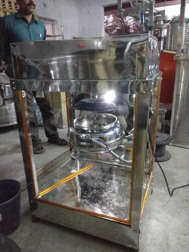 Popcorn Machine - Electric Automatic Popcorn Maker | 1 Year Warranty, Silver Coating, Industrial Use