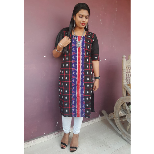 Ladies Sambalpuri 100 % Cotton Kurti Decoration Material: Paint