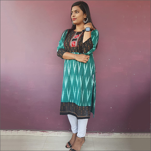 100% Cotton Sambalpuri Kurti Decoration Material: Paint