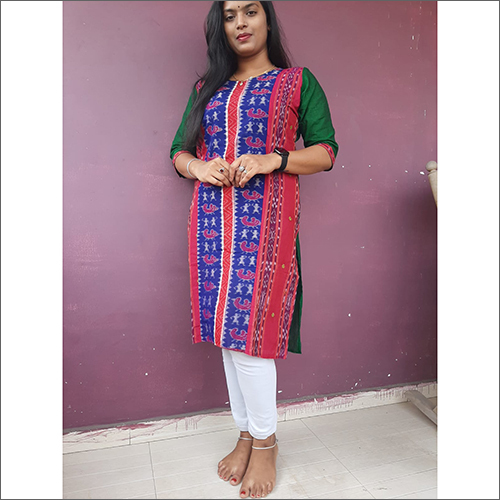 Printed Cotton Sambalpuri Kurti Decoration Material: Paint