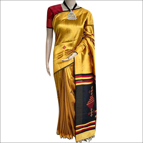 Multicolor Dupion Raw Silk Saree