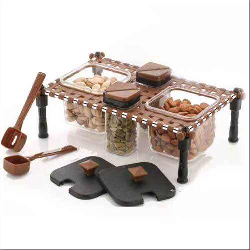 Khatli Spice Rack - Plastic, Various Sizes Available | Colors: Brown, Black, Transparent, Ideal For Kitchen & Dining Table Use