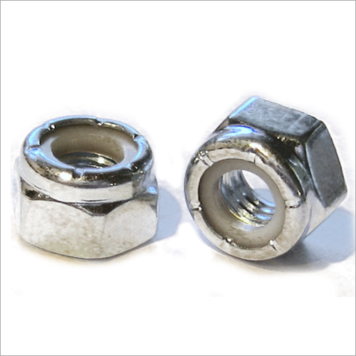 Mild Steel Nylock Nut - 1.5 Inch, Hexagonal Head, Silver Color, Polished Surface | Enhanced Resistance to Vibration, Ideal for Sealing Liquids