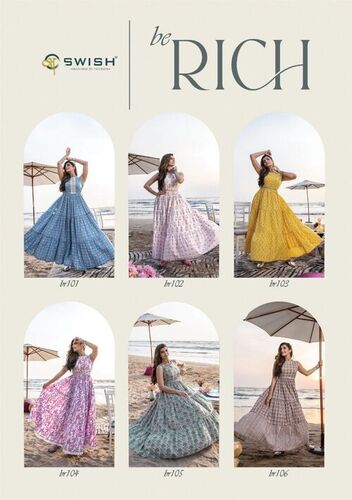 DESIGNER GOWNS - Pure Cotton, Sizes M to XXL, 44 Inch Length | Breathable, Washable, Printed Pattern, Suitable for All Seasons