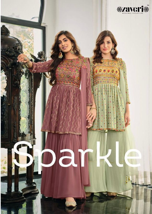 Designer Georgette Embroidered Suit - Top In Georgette, American Crepe Plazo, Heavy Net Dupatta | Available In M, L, Xl, Xxl Sizes, All Colors