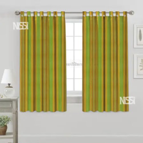 ग्रीन कॉटन विंडो पर्दा