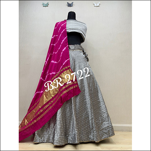 Silk Lehenga - Trendy Design, M-XXL Sizes | Breathable, Non Toxic, Quick Dry, Printed Pattern