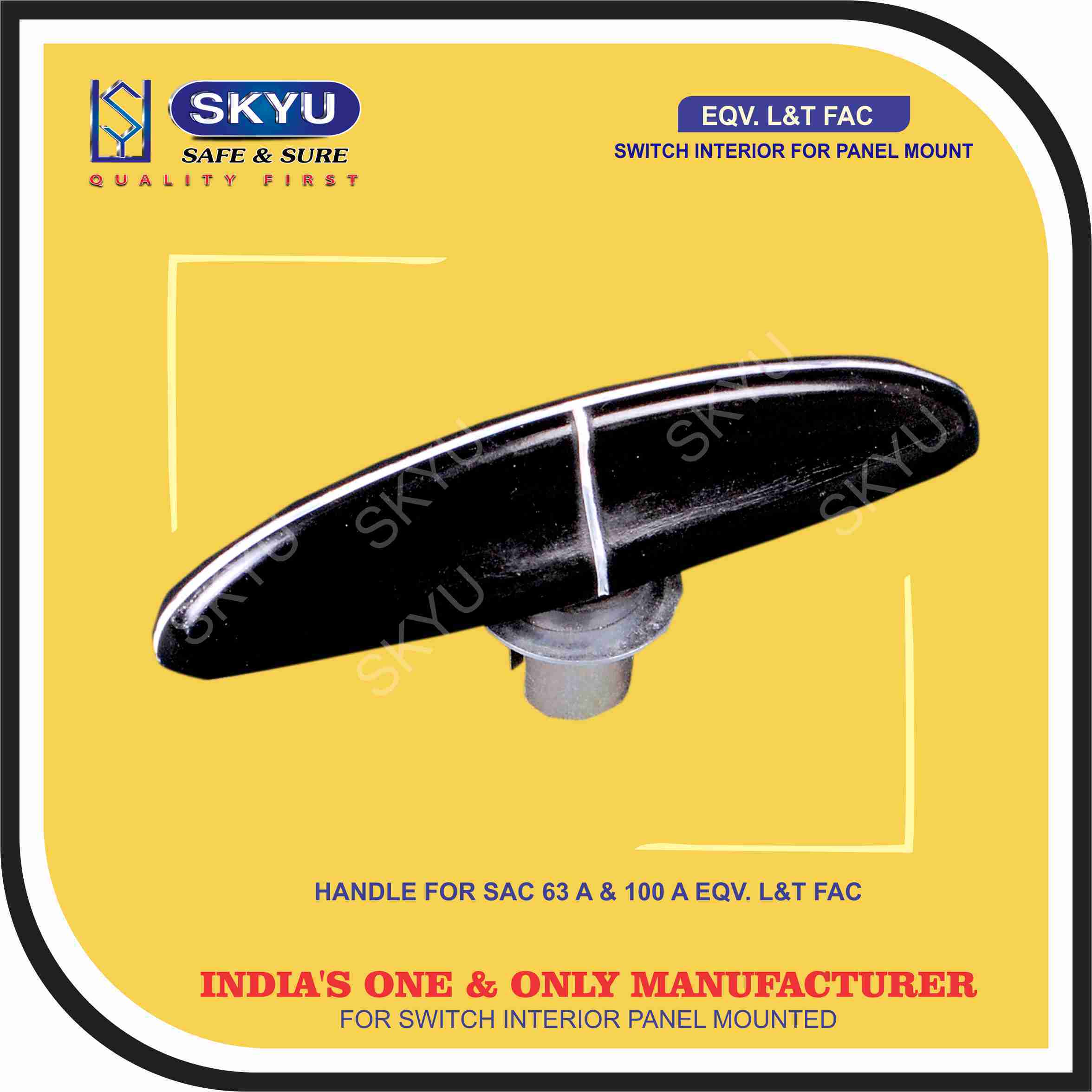 Switch Interior For Panel Mounting - 63a & 100a, Ip54 Protection, Black And Silver Finish