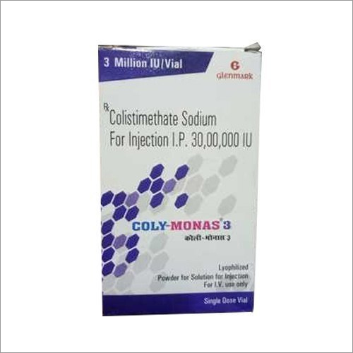 Coly-Monas - Colistimethate Sodium Injection IP 3 Million IU/Vial | Allopathic Medicine for Clinic and Hospital Use, Cold & Dry Storage