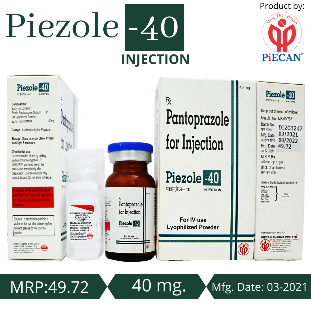 Pantoprazole Piezole 40 Mg Injection Recommended For: Adults