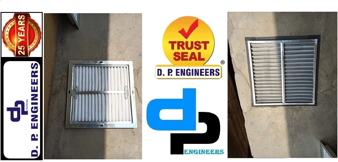 Ahu Pre Filter - Galvanized Iron, 24x24x6 Inches, White | Non Woven Medium, 95% Efficiency, Washable, High Dust Holding Capacity