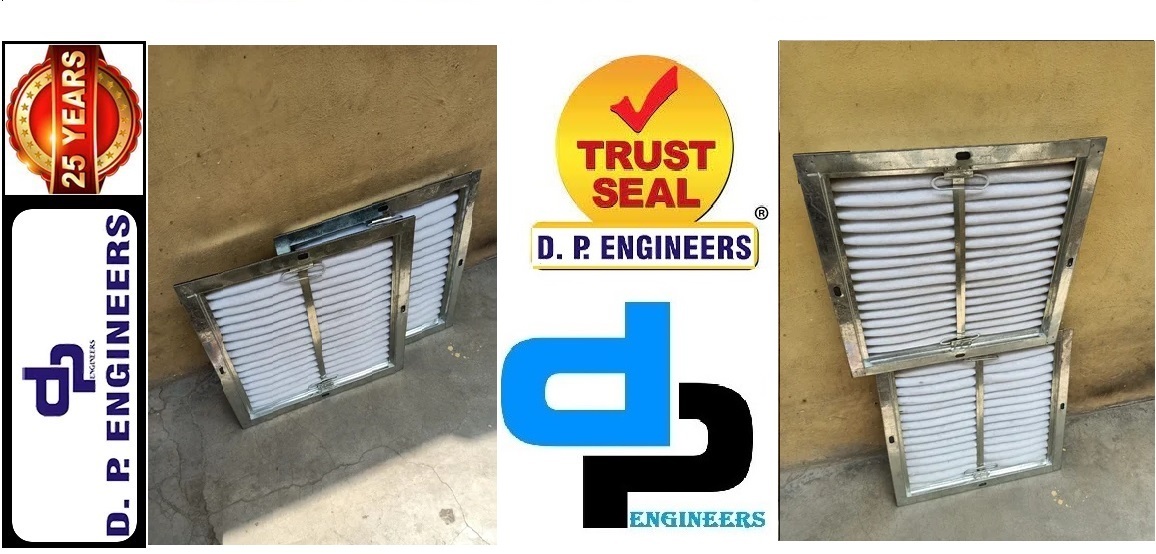 Ahu Pre Filter - Galvanized Iron, 24x24x6 Inches, White | Non Woven Medium, 95% Efficiency, Washable, High Dust Holding Capacity