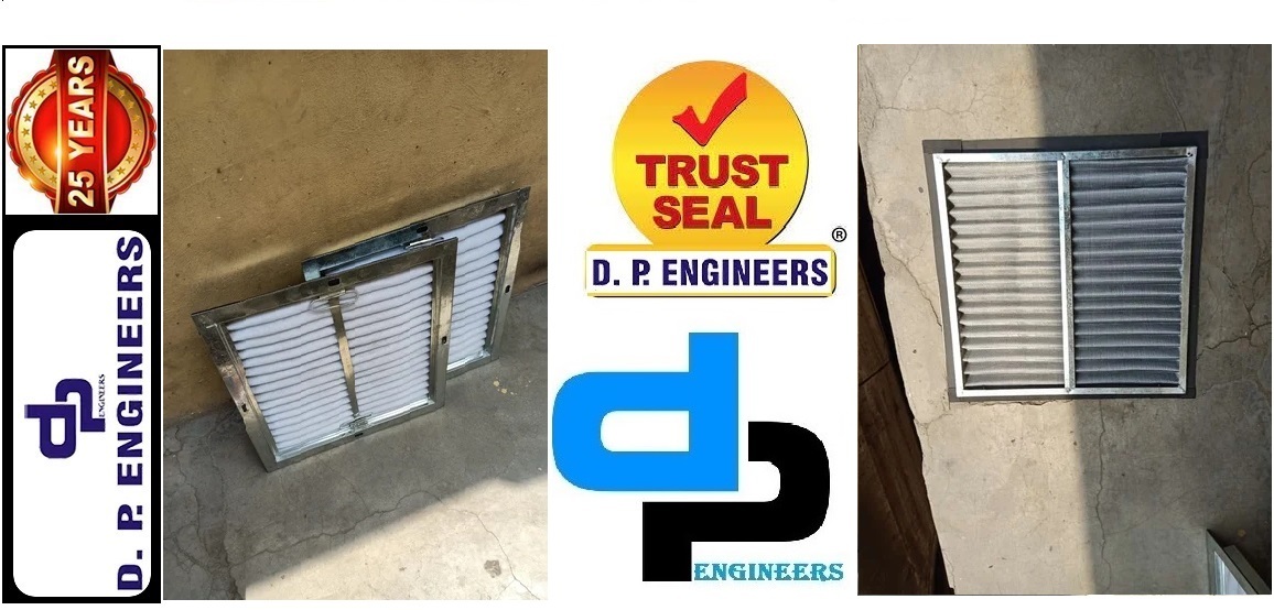 Ahu Pre Filter - Galvanized Iron, 24x24x6 Inches, White | Non Woven Medium, 95% Efficiency, Washable, High Dust Holding Capacity