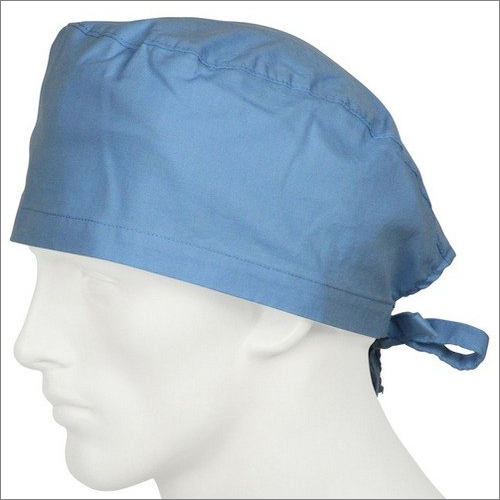 Disposable Surgical Cotton Cap - Non Woven, Free Size, Blue Color | Unisex, Disposable, Medical Usage, Pack of 100 Pieces
