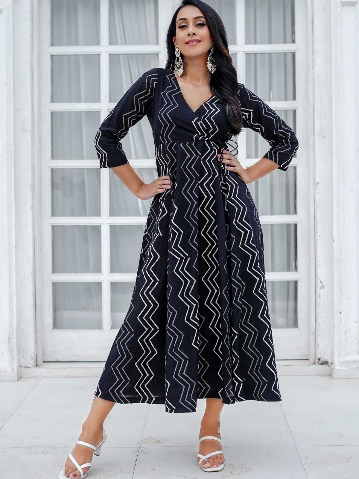 a line kurti dress Geometric kota A-line kurti – Suva Attire