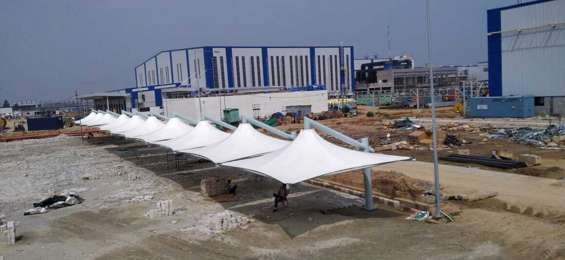 Restaurant Tensile Fabric Structure - Pvc, 15x25x12 Ft, Plain White | Waterproof, Energy-saving, High Tear Strength, Durable Steel Frame, 10-year Lifespan