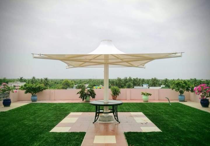 Restaurant Tensile Fabric Structure - Pvc, 15x25x12 Ft, Plain White | Waterproof, Energy-saving, High Tear Strength, Durable Steel Frame, 10-year Lifespan