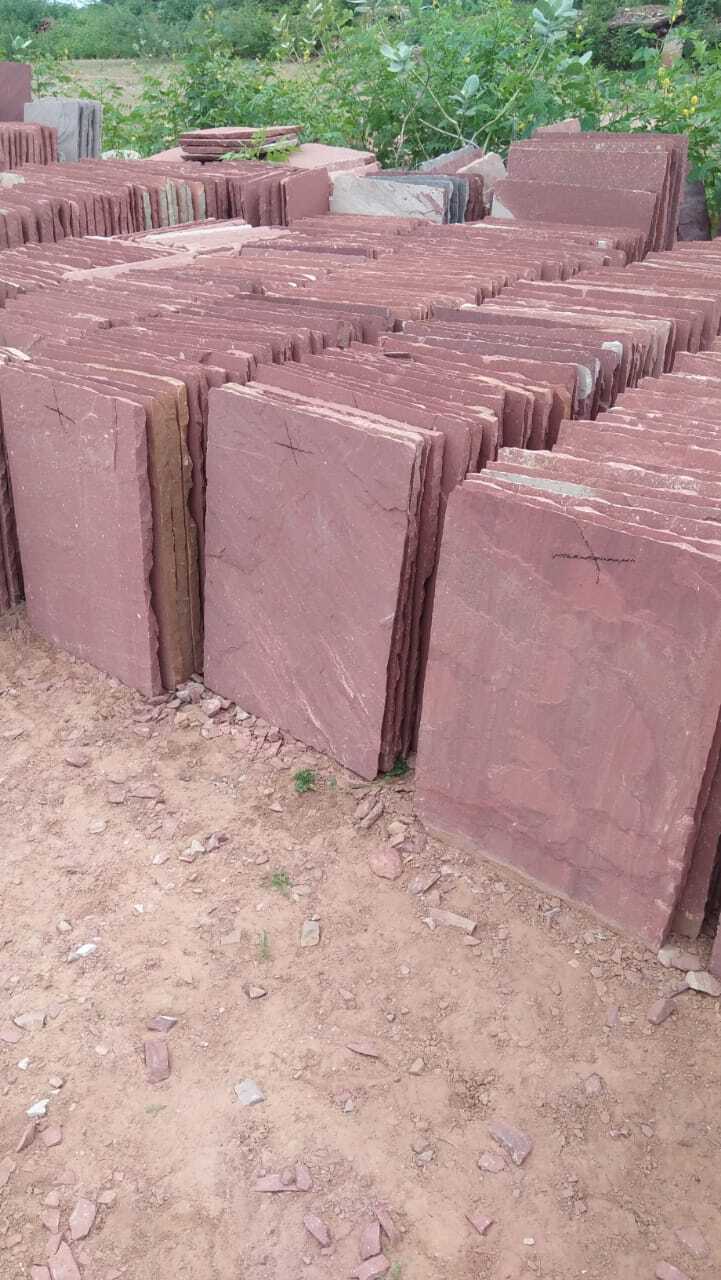 Polished Red Sandstone - Slabs , Red Color, Ideal For Fort And Park Construction, Stone Handicrafts, Versatile For Interior And Exterior Use