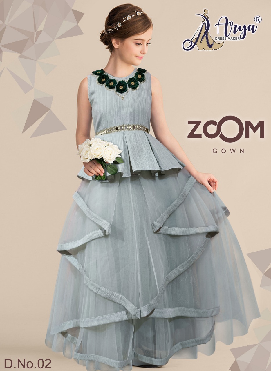 Children Gown - Imported Softnet Fabric, Hand Work Flower Butta With Original Mirror Work - Sizes 5 To 12 Years, Washable, Available In 6 Vibrant Colors