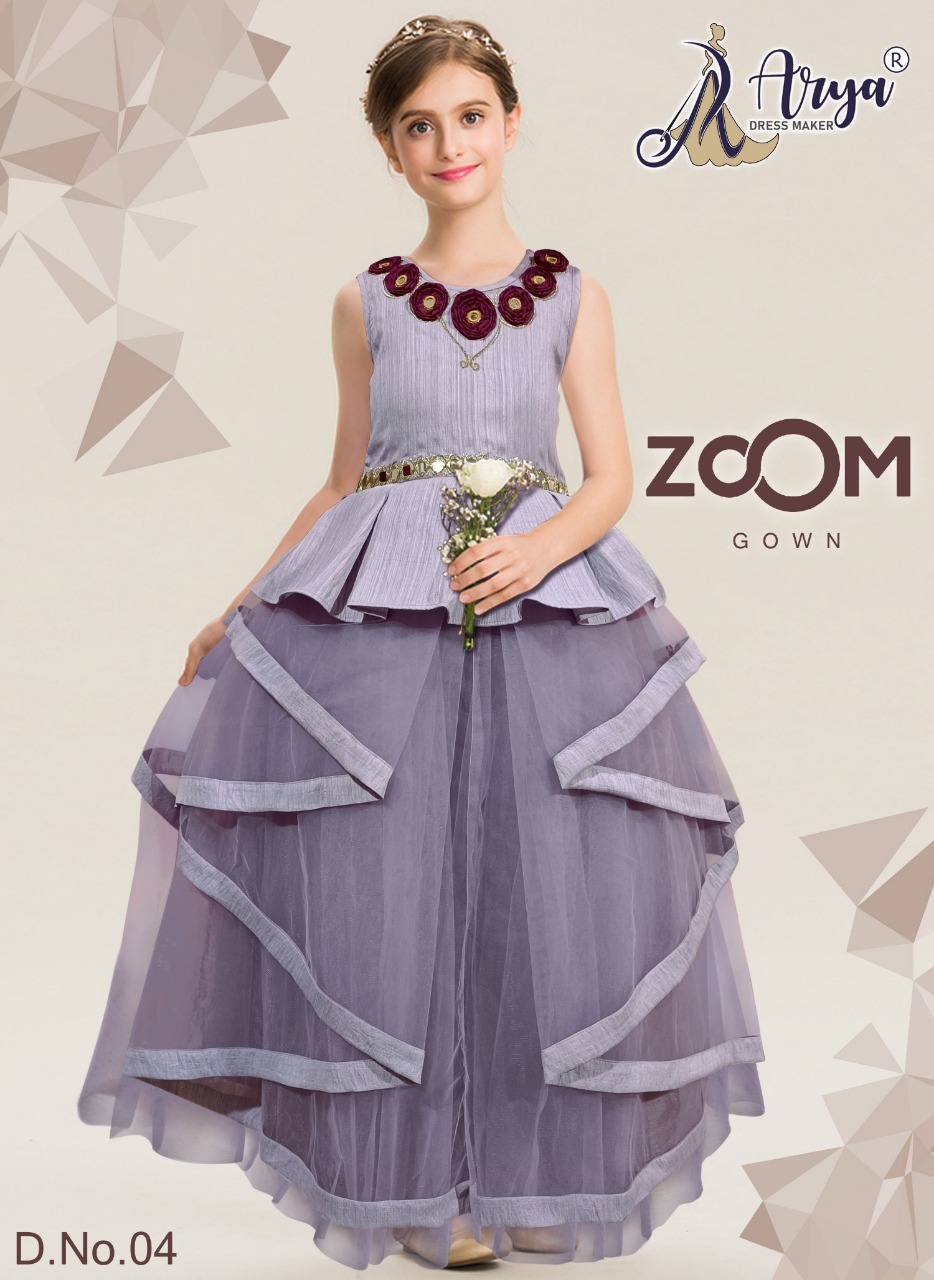 Children Gown - Imported Softnet Fabric, Hand Work Flower Butta With Original Mirror Work - Sizes 5 To 12 Years, Washable, Available In 6 Vibrant Colors