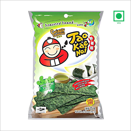 Tao Kae Noi Crispy Seaweed Snack - Baked, Box Packaging | Salty Flavor with Crunchy Texture for Savory Snacking Delight