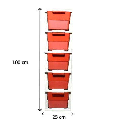 Colorful Modular Drawer System - Plastic, 5 Layer Design | High Quality, Scratch Resistant, Easy Assembly, Multi-purpose Storage Solution