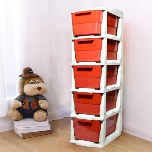 Colorful Modular Drawer System - Plastic, 5 Layer Design | High Quality, Scratch Resistant, Easy Assembly, Multi-purpose Storage Solution