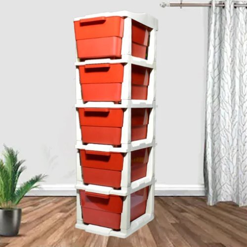 Colorful Modular Drawer System - Plastic, 5 Layer Design | High Quality, Scratch Resistant, Easy Assembly, Multi-purpose Storage Solution