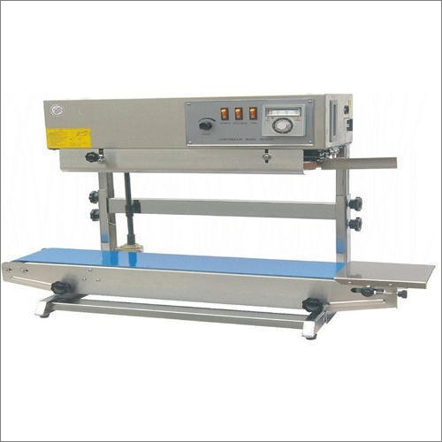 Stainless Steel Vertical Band Sealer Machine - 840 x 380 x 550 mm, 12 m/min Speed, Semi-Automatic Efficiency