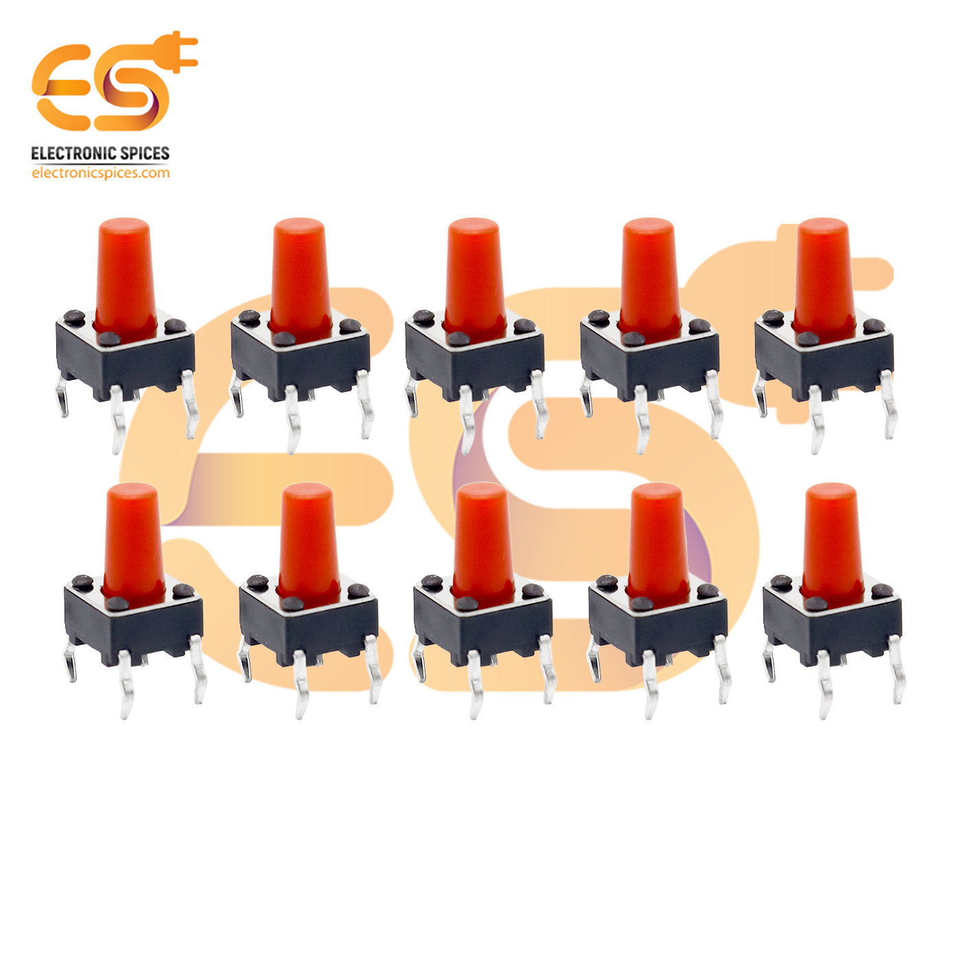 6 X 6 X 9.5mm Red Color Tactile Momentary Push Button Switches