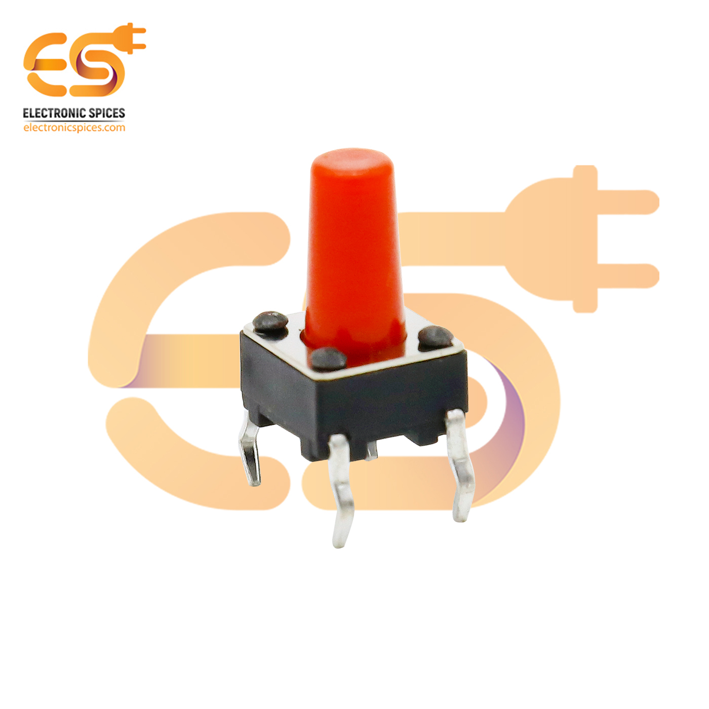 6 X 6 X 10mm Red Color Tactile Momentary Push Button Switches