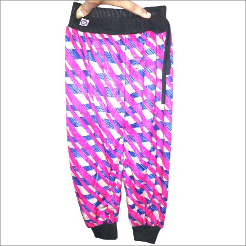 Kids Multicolor Printed Lycra Harem Pants - Polyester Blend, Waist Size 28-36 Inch | Washable, Suitable For Girls, All Season Wear