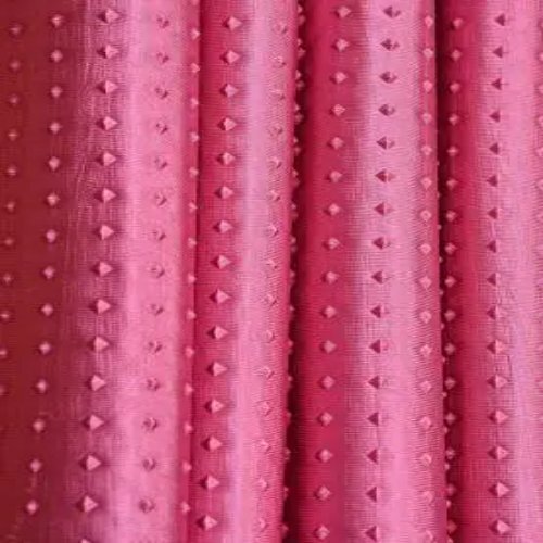 Maroon Polka Pattern Window Curtain
