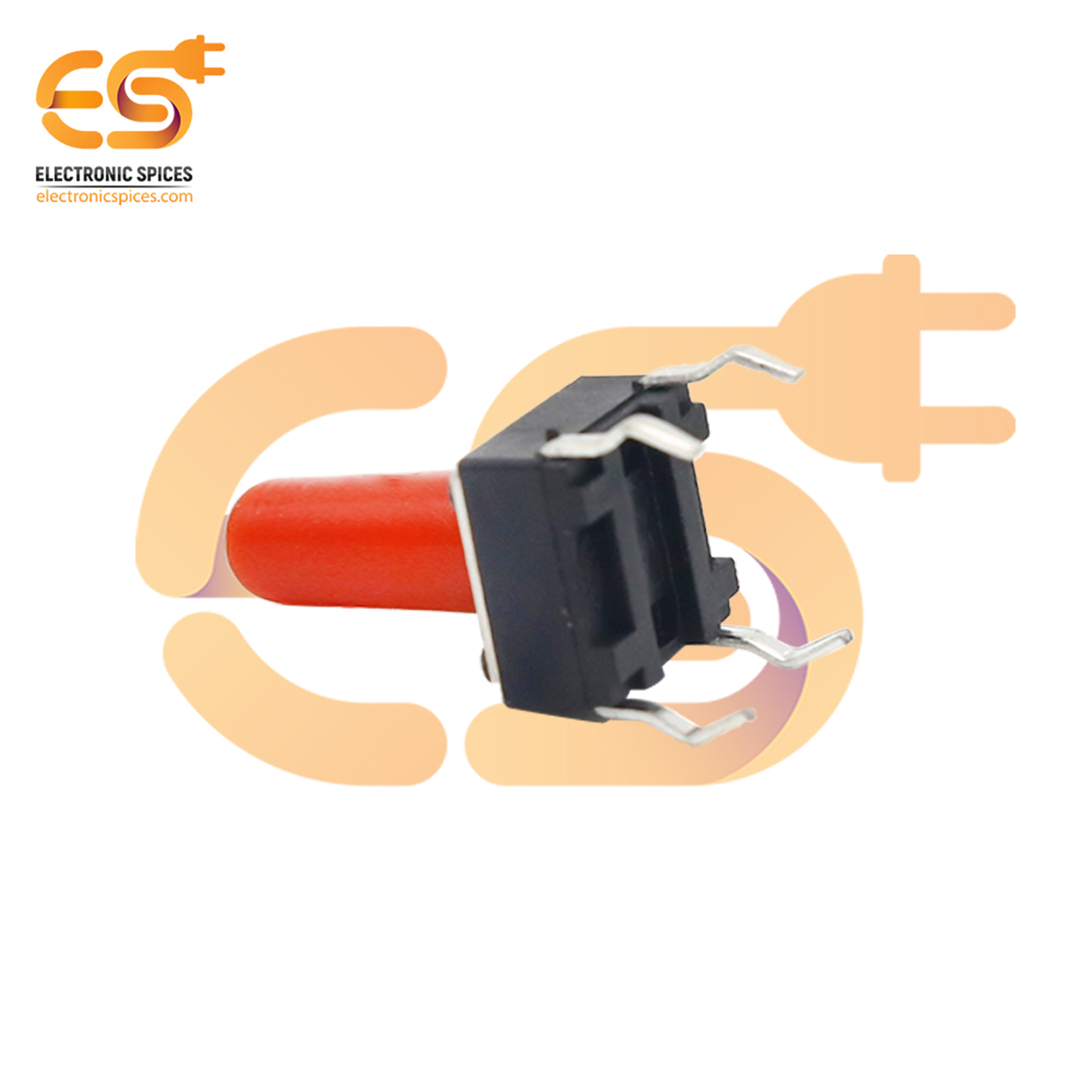 6 X 6 X 12mm Red Color Tactile Momentary Push Button
