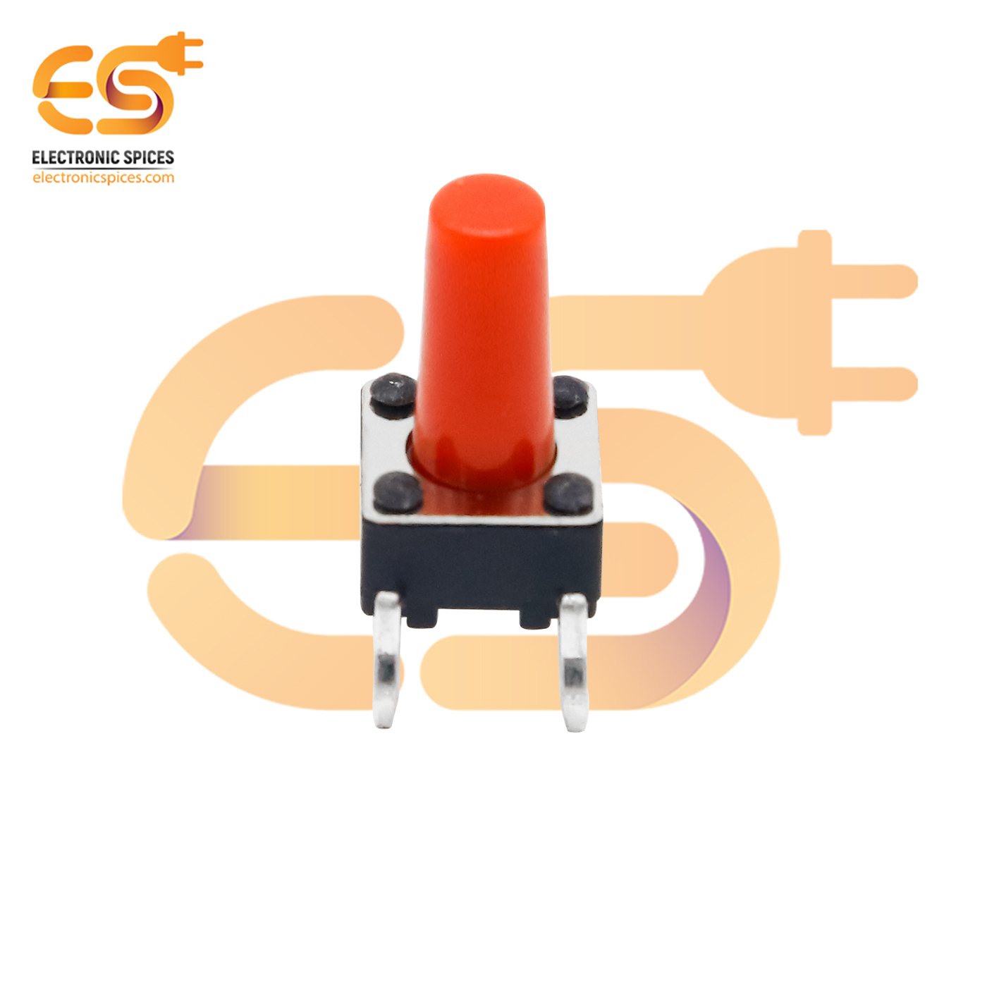 6 X 6 X 12mm Red Color Tactile Momentary Push Button