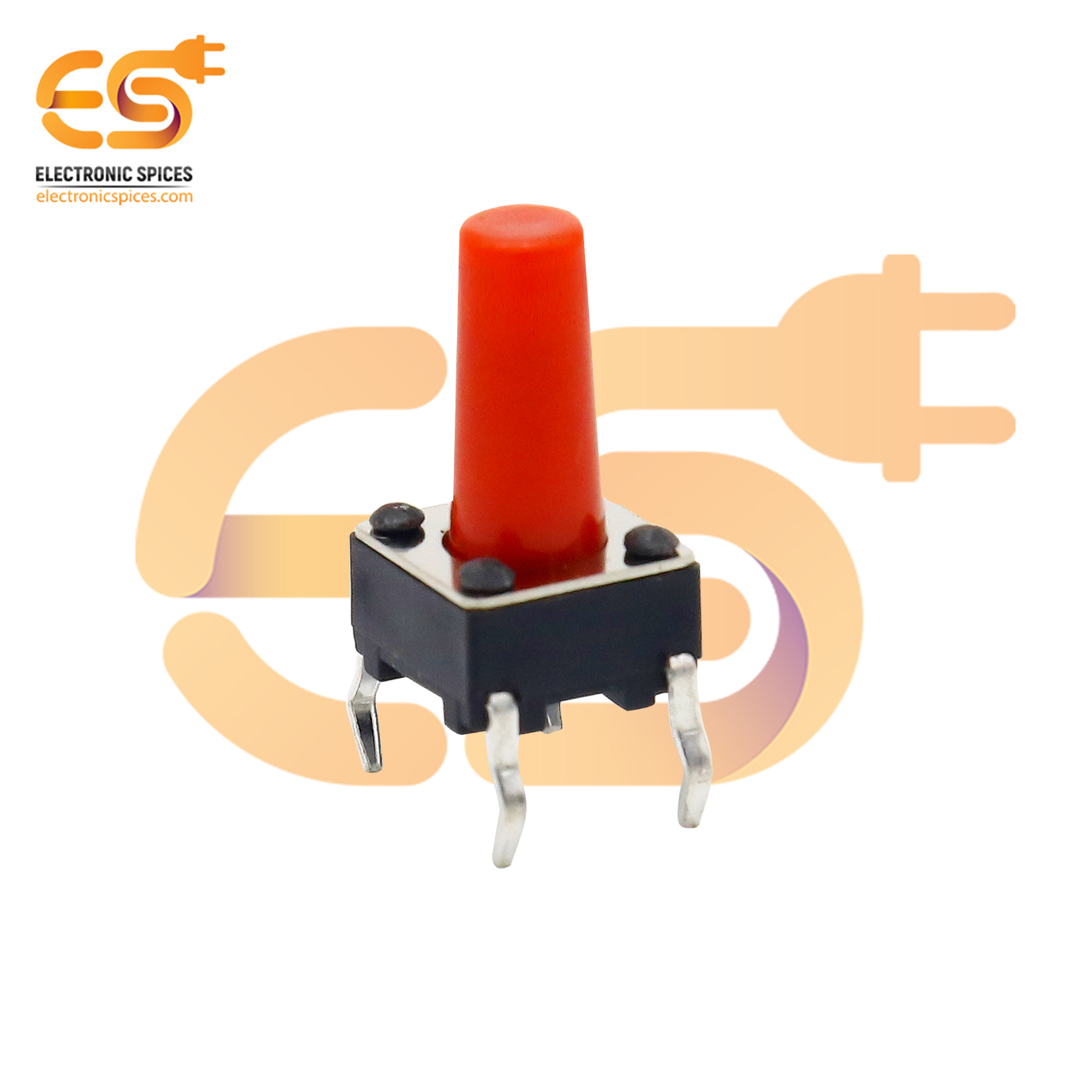 6 X 6 X 12mm Red Color Tactile Momentary Push Button