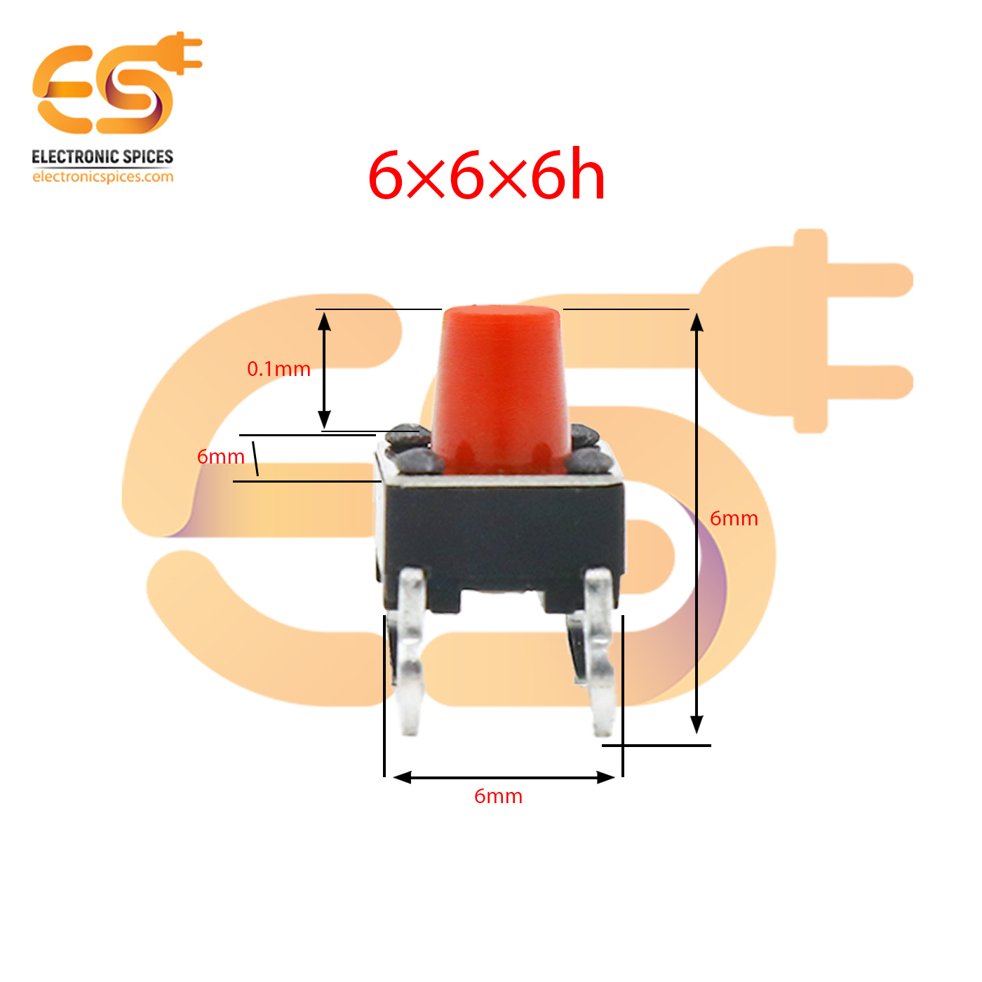 Red Color Tactile Momentary Push Button Switches