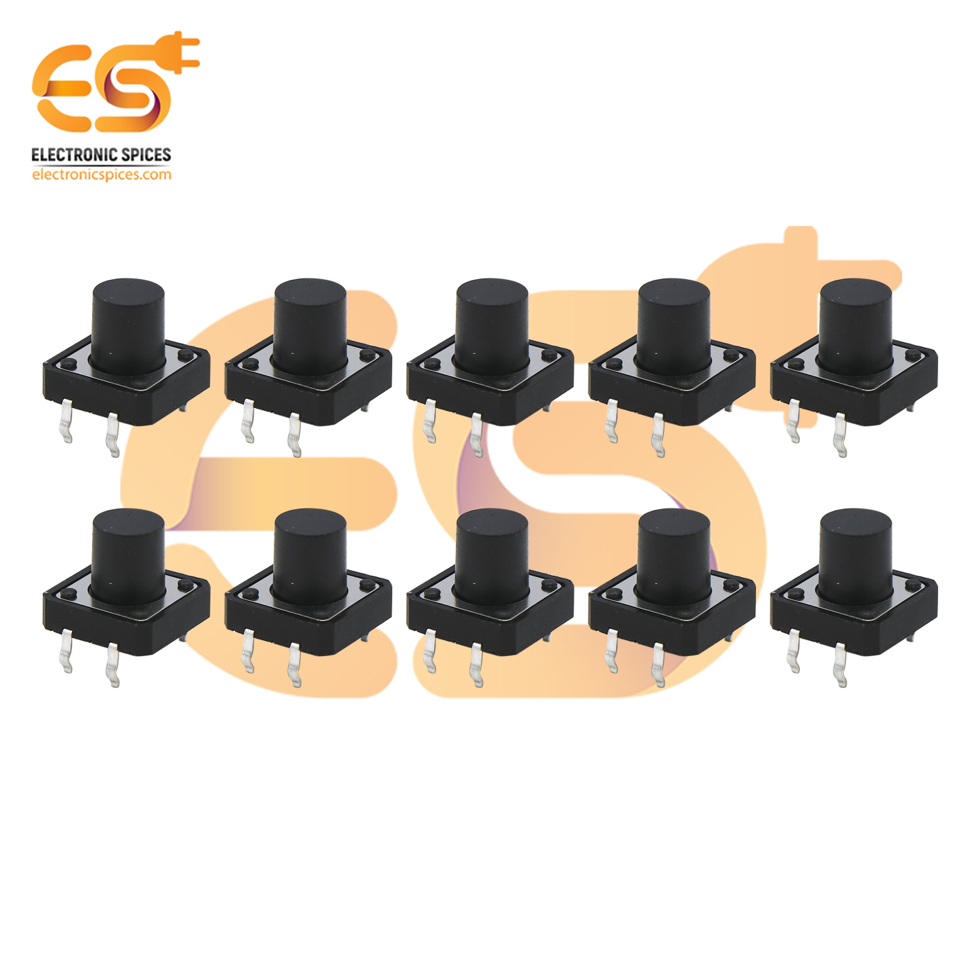 12x12x10mm Black Color Tactile Momentary Push Button Switch