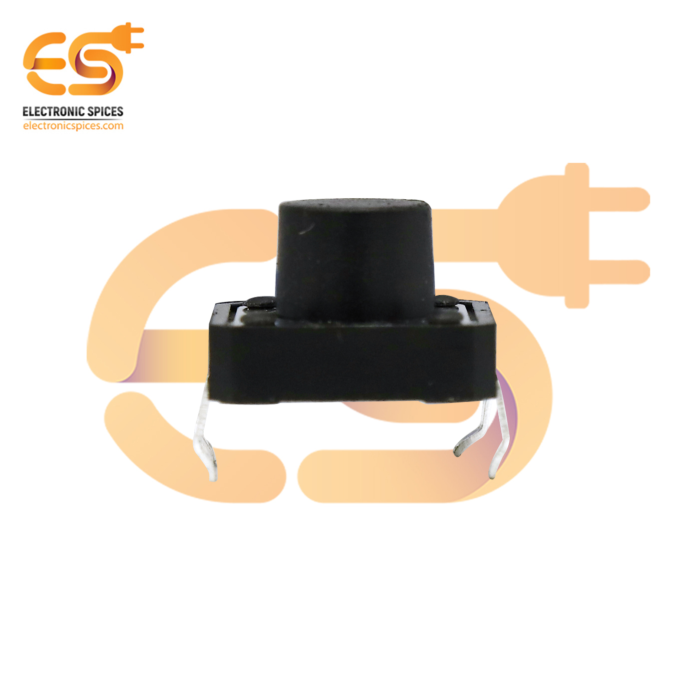 12 X 12 X 8mm Black Color Tactile Momentary Push Button Switch