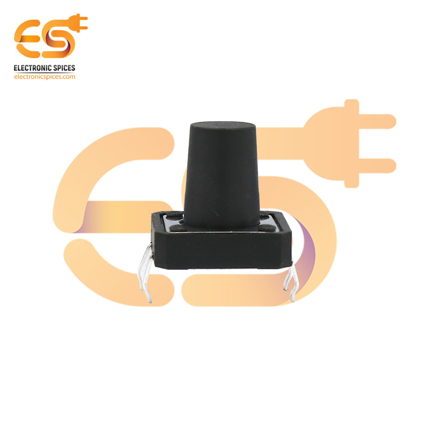 12 X 12 X 13mm Black Color Tactile Momentary Push Button Switch