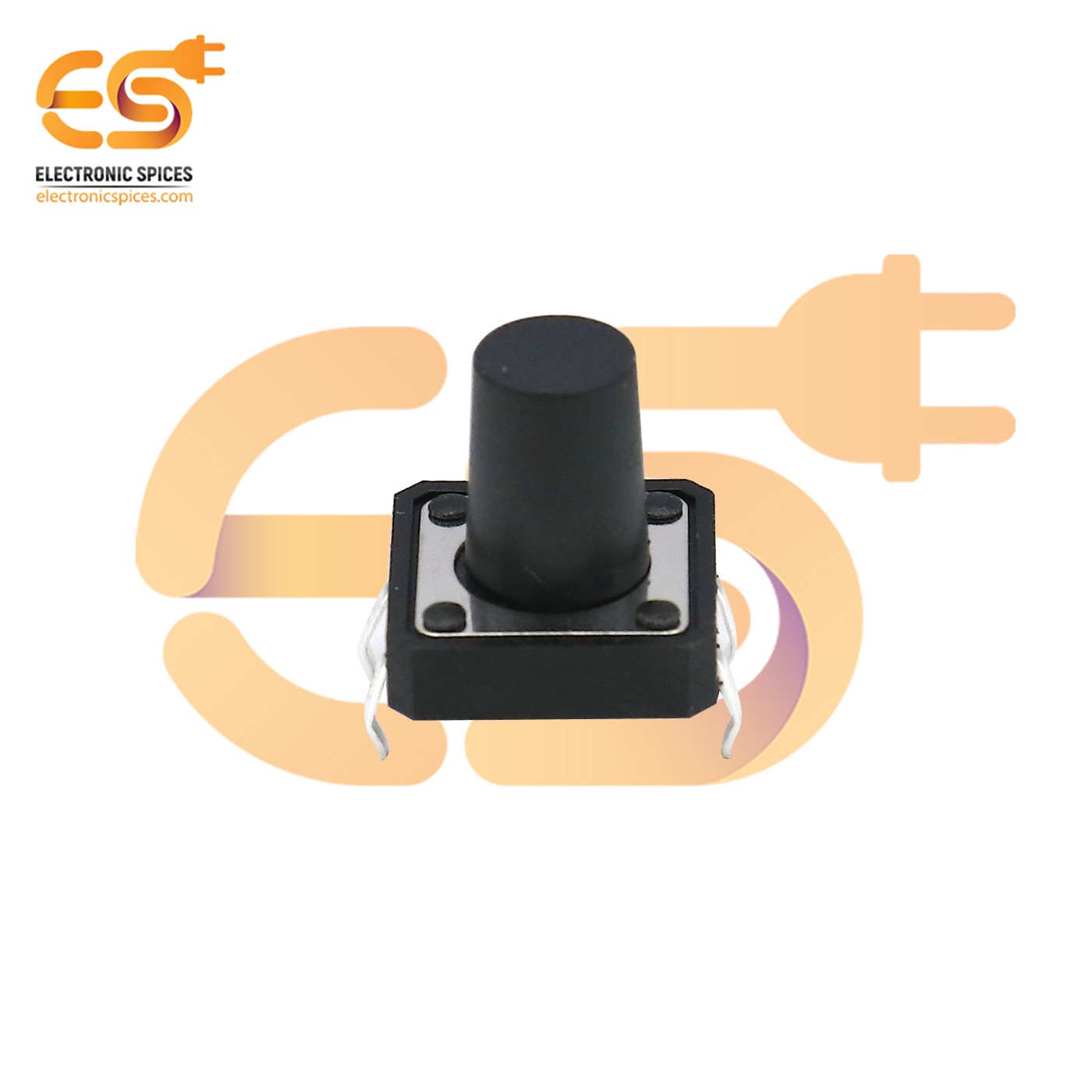 12 X 12 X 13mm Black Color Tactile Momentary Push Button Switch