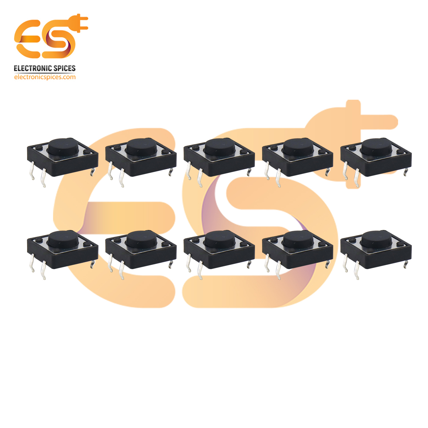 12 X 12 X 5mm Black Color Tactile Momentary Push Button Switch