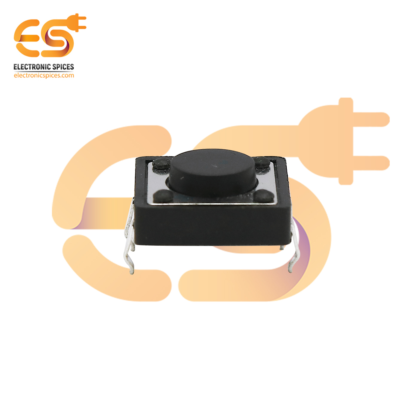 12 X 12 X 5mm Black Color Tactile Momentary Push Button Switch