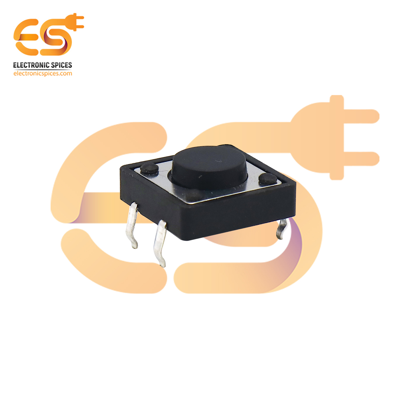 12 X 12 X 5mm Black Color Tactile Momentary Push Button Switch